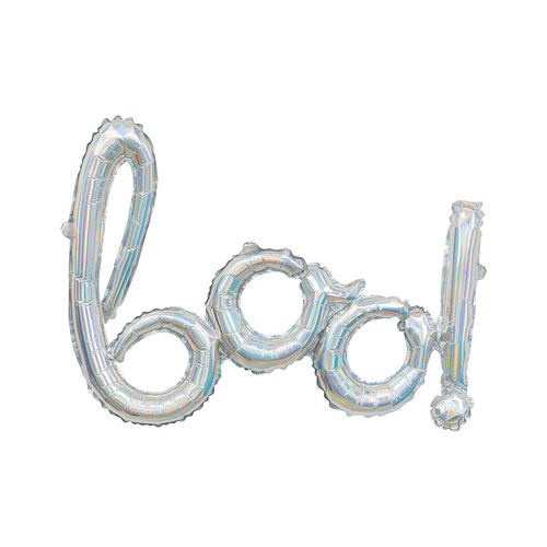 Iridescent "Boo" Jumbo Foil Balloon 47cm x 63cm