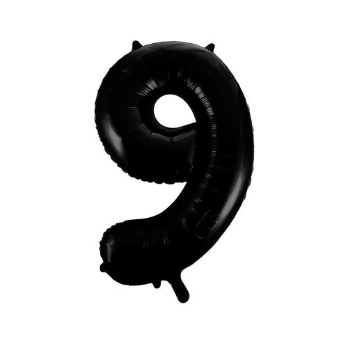 86cm Black 9 Number Foil Balloon