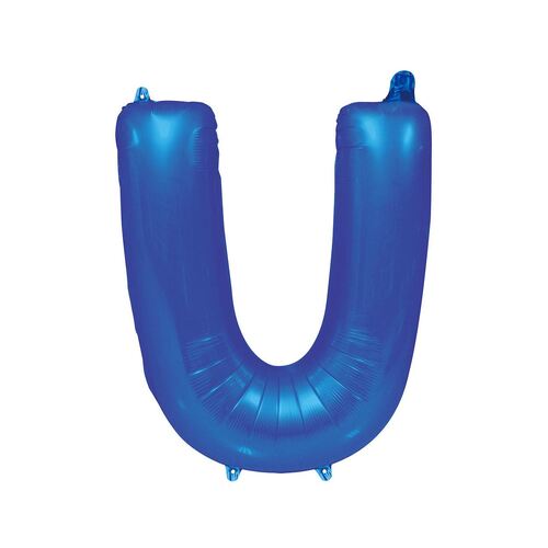 Royal Blue U Letter Foil Balloon 86cm 