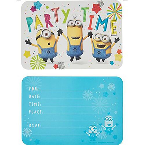 Despicable Me Minion Made Invitations Party Time 8 Pack