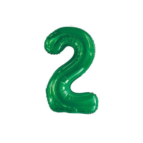86cm Emerald Green 2 Number Foil Balloon 