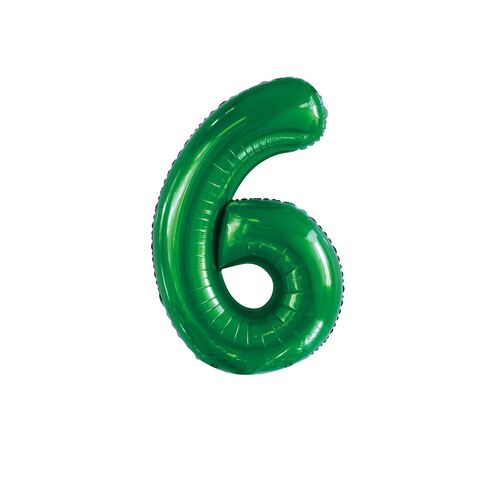 86cm Emerald Green 6 Number Foil Balloon 