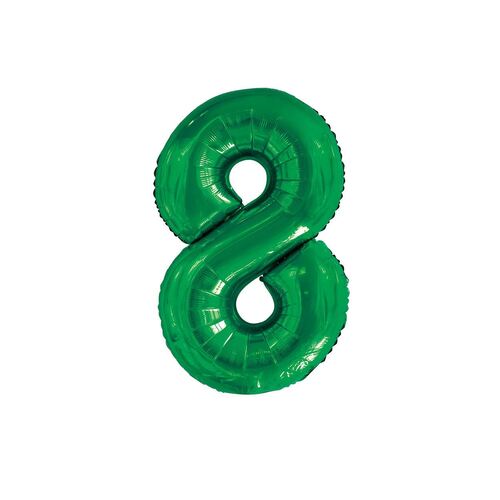 86cm Emerald Green 8 Number Foil Balloon 