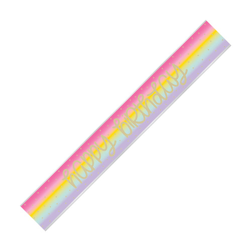 Rainbow Star Happy Birthday Foil Banner 2.74m