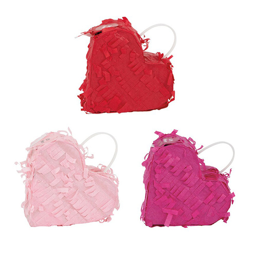  Mini Pinatas Hearts 8cm H x 8.5cm W 3 Pack