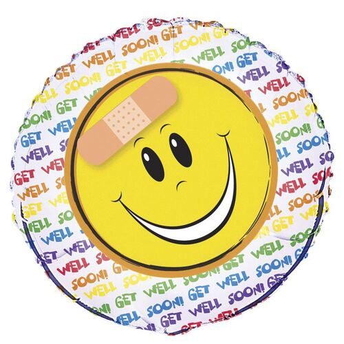 Get Well Smile 45cm (18) Foil Balloon Packaged