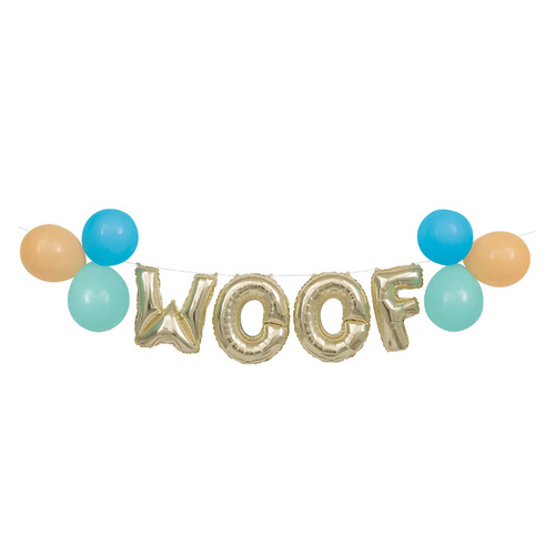 "Woof" Foil Letter Balloon Kit 35.5cm