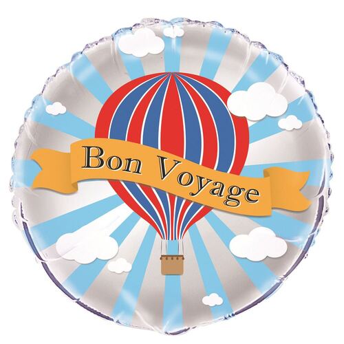 Bon Voyage 45cm (18) Foil Balloon Packaged