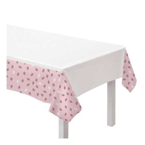 Blush Birthday Plastic Tablecover