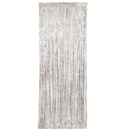 Fringe Door Curtain - Silver