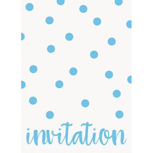 Pastel Blue Dots Invitations