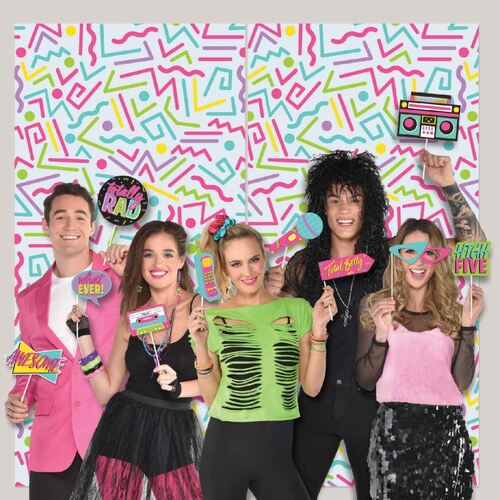 Awesome Party 80's Scene Setter with Photo Props 15 Pack