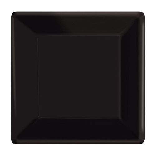 Jet Black Square Paper Plates 26cm 20 Pack