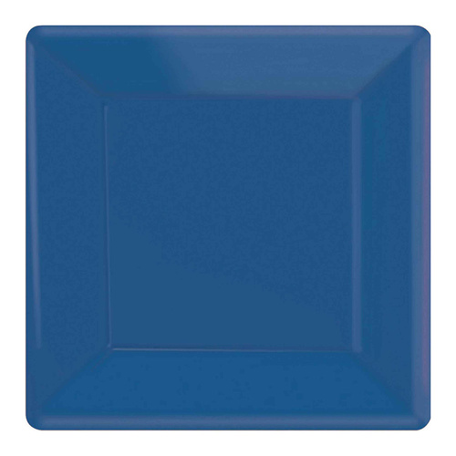 Bright Royal Blue Square Paper Plates 26cm 20 Pack