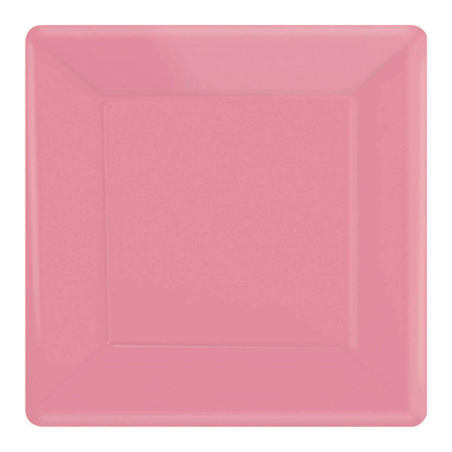 New Pink Square Paper Plates 26cm 20 Pack