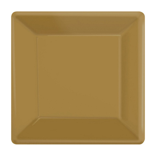 Gold Square Paper Plates 26cm 20 Pack