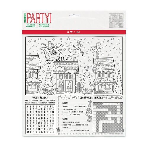 Christmas Colouring Placemats 8 Pack