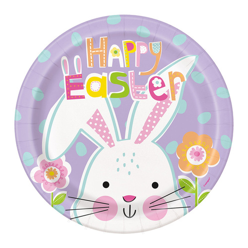 Lilac Easter Paper Plates 23cm 8 Pack