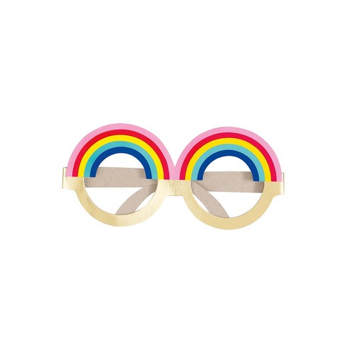 Rainbow Foil Paper Party Glasses 4 Pack