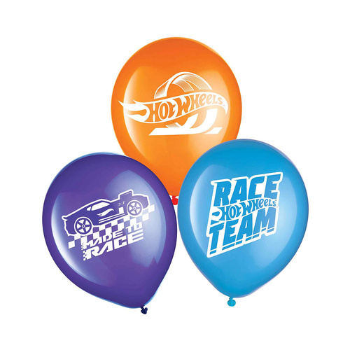 Hot Wheels Latex Balloons 30cm 6 Pack