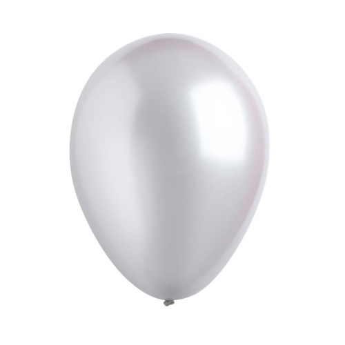 30cm Latex Balloons Bulk Pack Metallic Silver 200 Pack