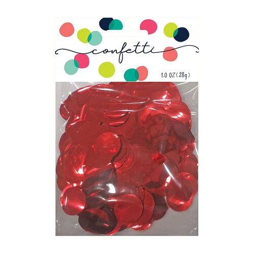 Confetti Circles Metallic Red 2cm Foil 28g