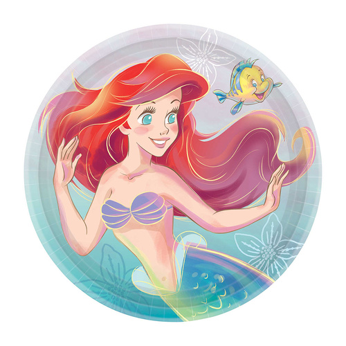 The Little Mermaid Round Paper Plates NPC 23cm 8 Pack