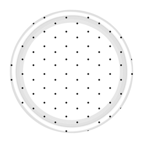 Dots Paper Plates Round Jet Black NPC 17cm 8 Pack