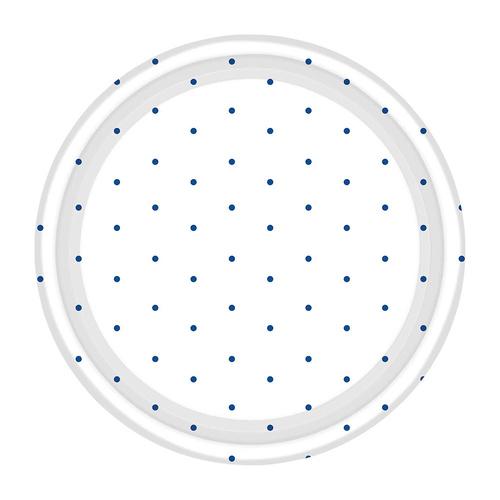 Dots Paper Plates Round Bright Royal Blue NPC 17cm 8 Pack