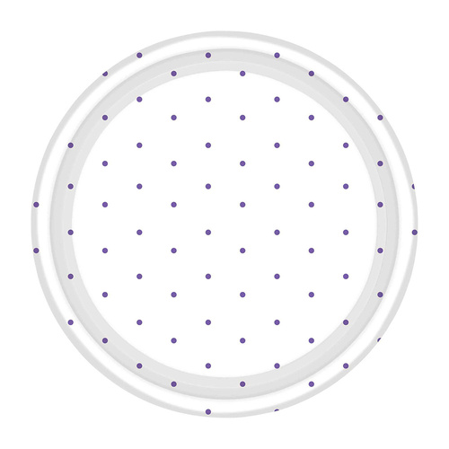 Dots Paper Plates Round New Purple NPC 17cm 8 Pack