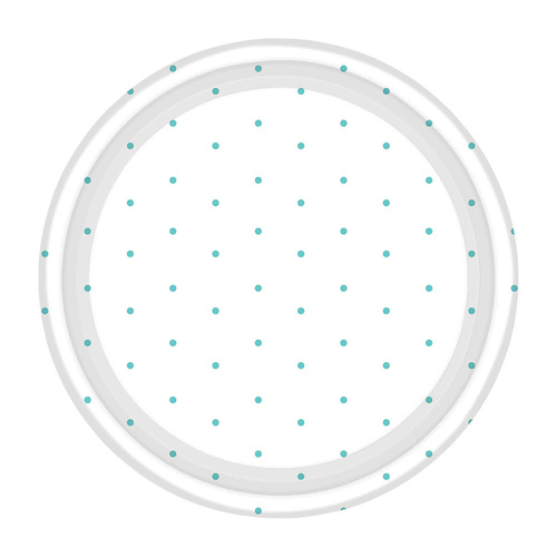 Dots Paper Plates Round Robin's Egg Blue NPC 17cm 8 Pack