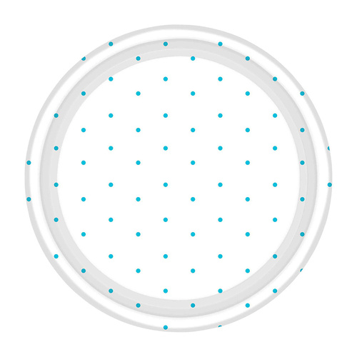 Dots Paper Plates Round Caribbean Blue NPC 17cm 8 Pack