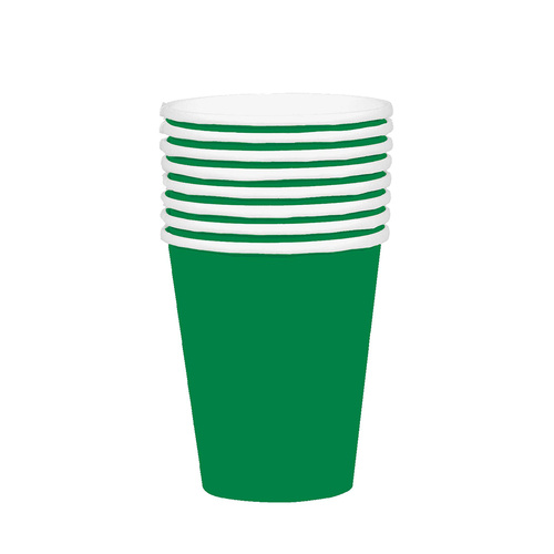 Paper Cups Festive Green HC 354ml 20 Pack