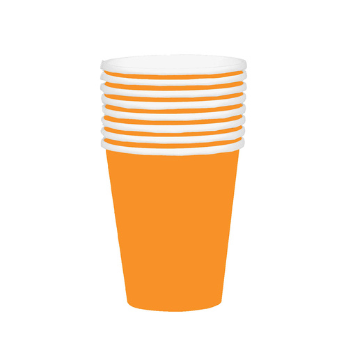 Paper Cups Orange HC 354ml 20 Pack