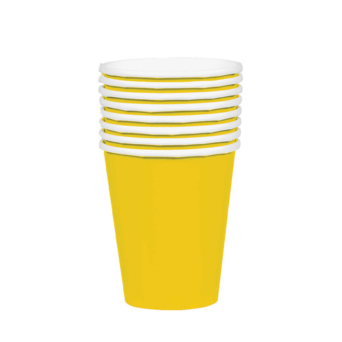 Paper Cups Sunshine Yellow HC 354ml 20 Pack