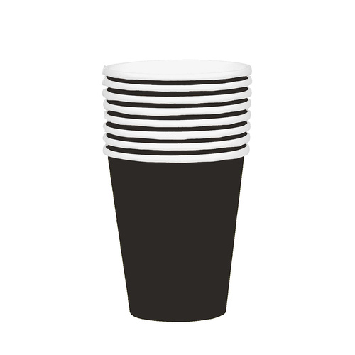 Paper Cups Jet Black HC 354ml 20 Pack