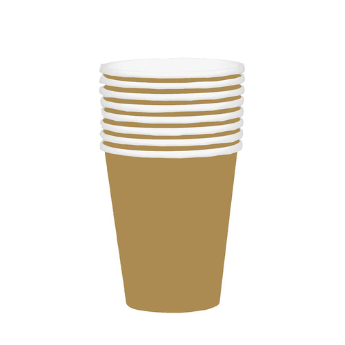 Paper Cups Gold HC 354ml 20 Pack