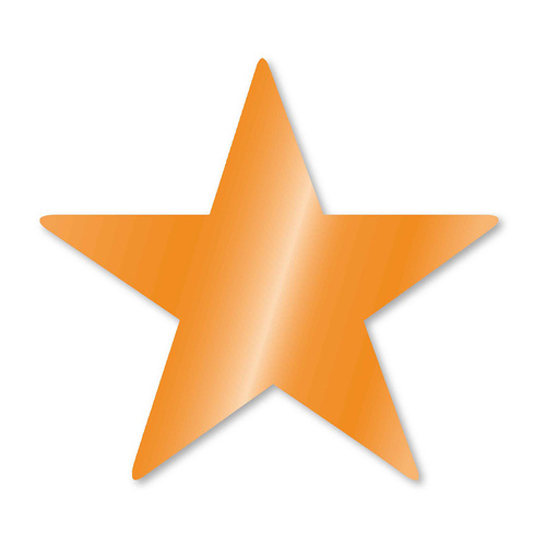 Foil Star Cutouts Orange 5 Pack