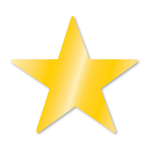 Foil Star Cutouts Yellow Sunshine 5 Pack