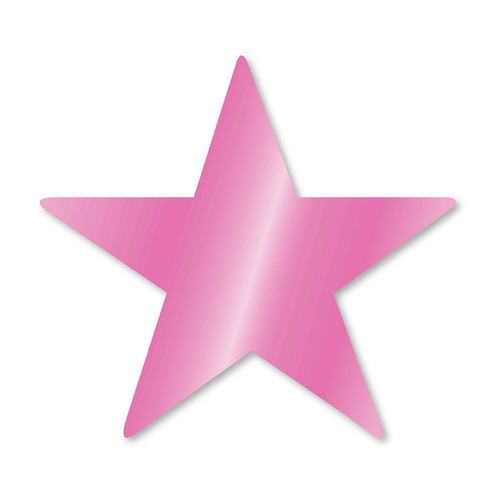 Foil Star Cutouts Bright Pink 5 Pack