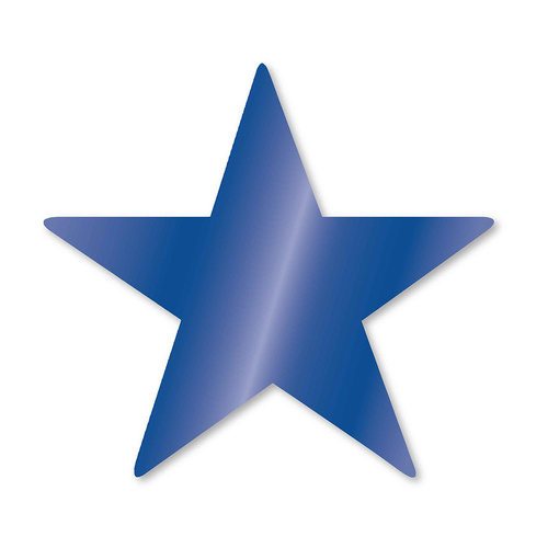 Foil Star Cutouts Bright Royal Blue 5 Pack