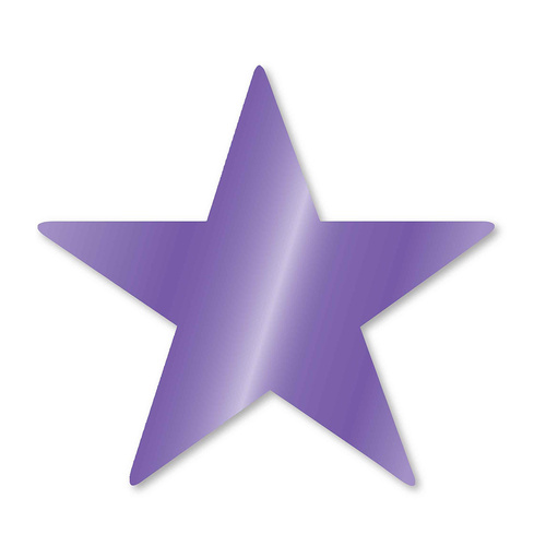 Foil Star Cutouts New Purple 5 Pack