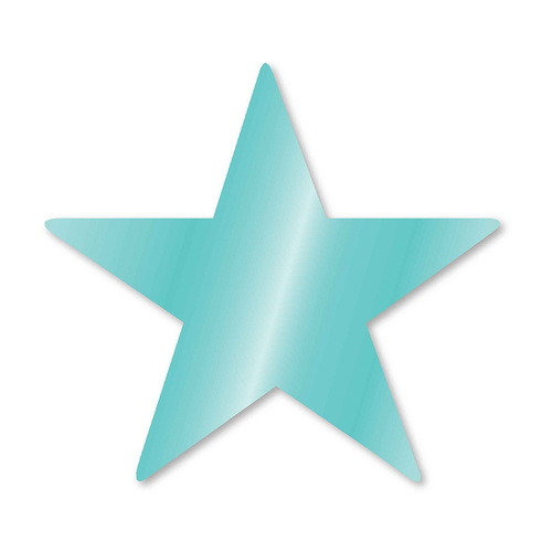 Foil Star Cutouts Robin's Egg Blue 5 Pack