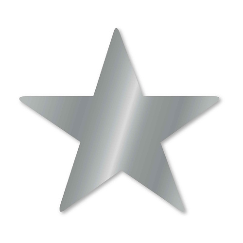 Foil Star Cutouts Silver 5 Pack