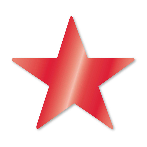 Foil Star Cutouts Apple Red 5 Pack