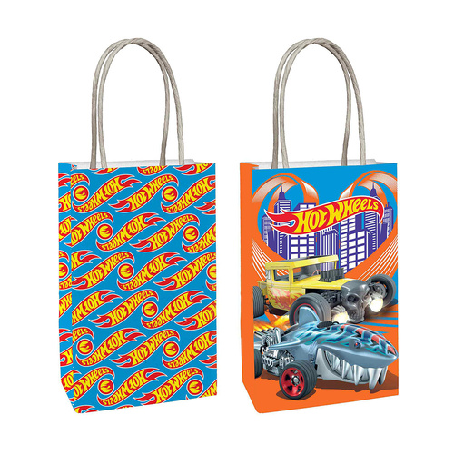 Hot Wheels Paper Kraft Bags 8 Pack