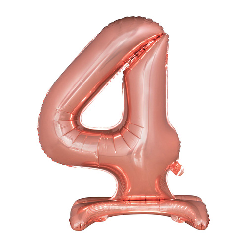 Large Number 4 Standing Rose Gold Foil Balloon