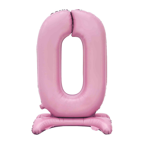 Large Number 0 Standing Pastel Pink