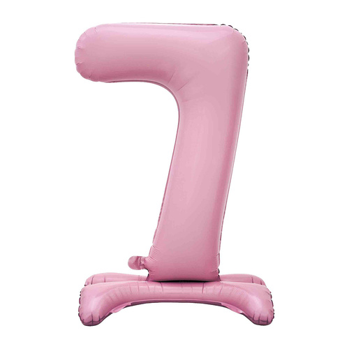 Large Number 7 Standing Pastel Pink