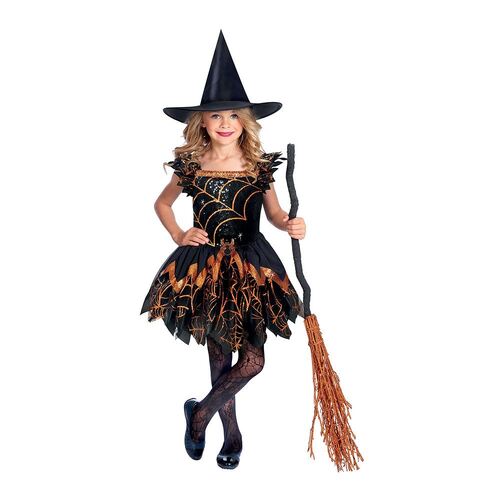 Costume Spooky Spider Witch Girls 4-6 Years